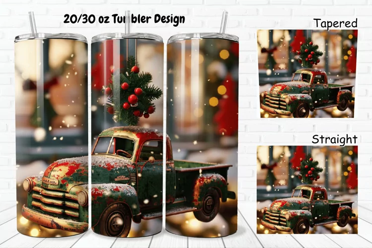 3D Vintage Truck 20/30oz Skinny Tumbler