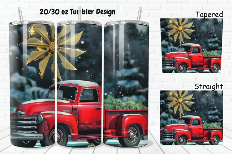 3D Vintage Truck 20/30oz Skinny Tumbler