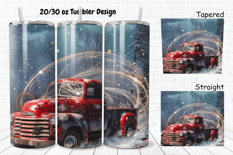 3D Vintage Truck 20/30oz Skinny Tumbler
