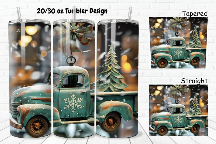 3D Vintage Truck 20/30oz Skinny Tumbler