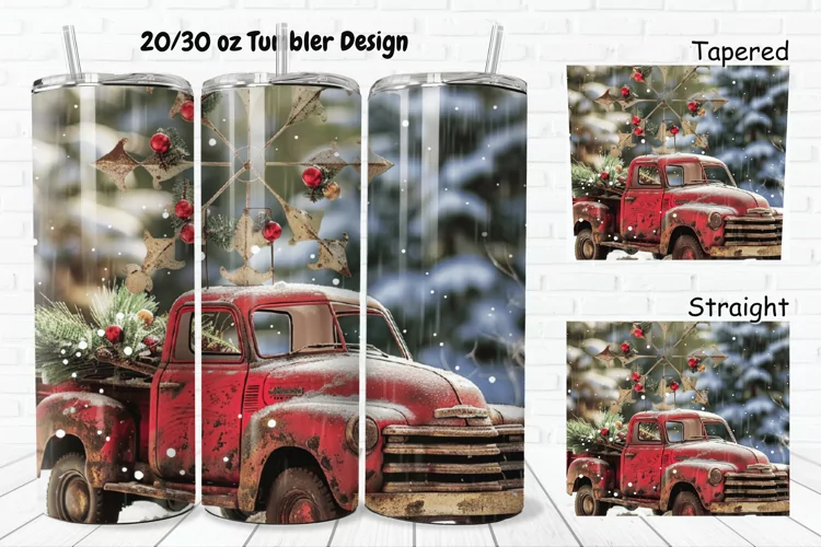 3D Vintage Truck 20/30oz Skinny Tumbler