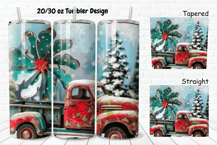 3D Vintage Truck 20/30oz Skinny Tumbler