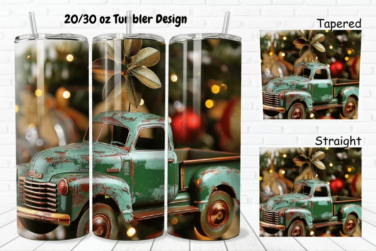 3D Vintage Truck 20/30oz Skinny Tumbler