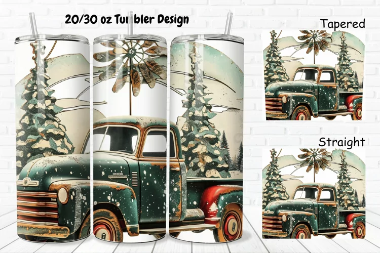 3D Vintage Truck 20/30oz Skinny Tumbler