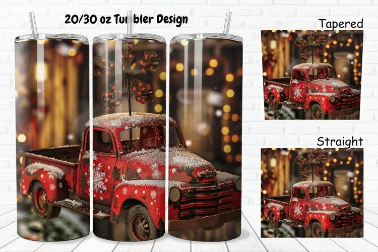 3D Vintage Truck 20/30oz Skinny Tumbler