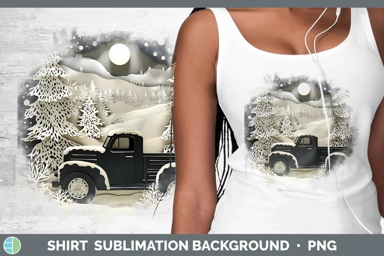 3D Vintage Truck Shirt Sublimation Sublimation Background De