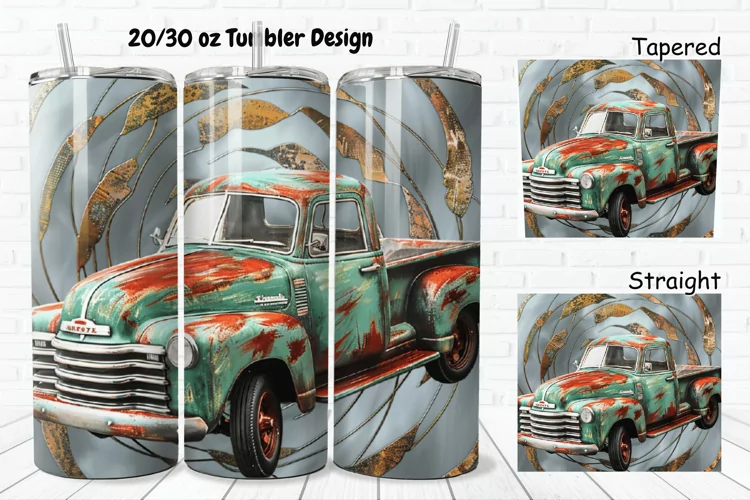 3D Vintage Truck 20/30oz Skinny Tumbler