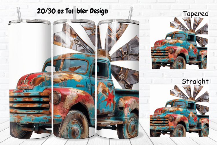3D Vintage Truck 20/30oz Skinny Tumbler