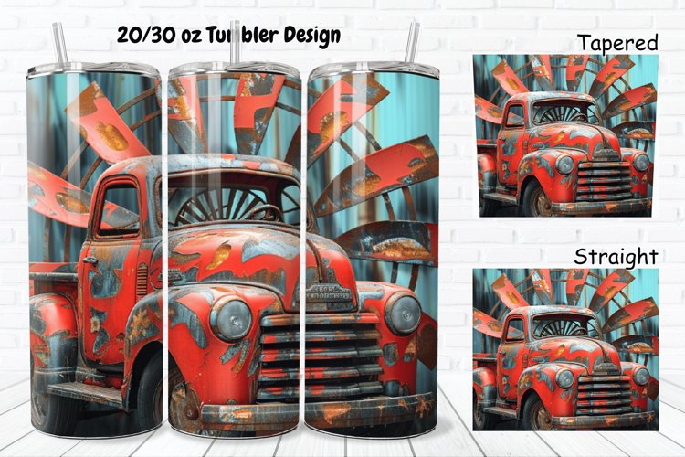 3D Vintage Truck 20/30oz Skinny Tumbler