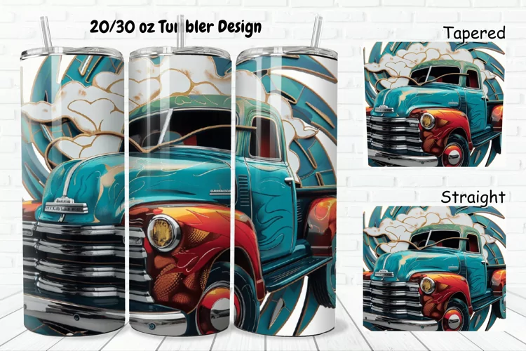 3D Vintage Truck 20/30oz Skinny Tumbler