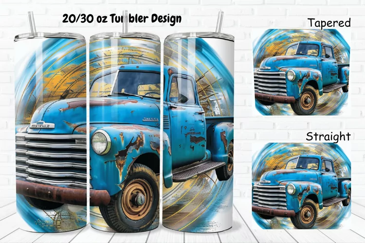 3D Vintage Truck 20/30oz Skinny Tumbler