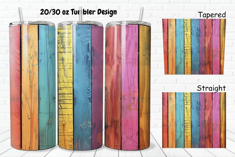 3D Vintage Wood Boards 20/30oz Skinny Tumbler