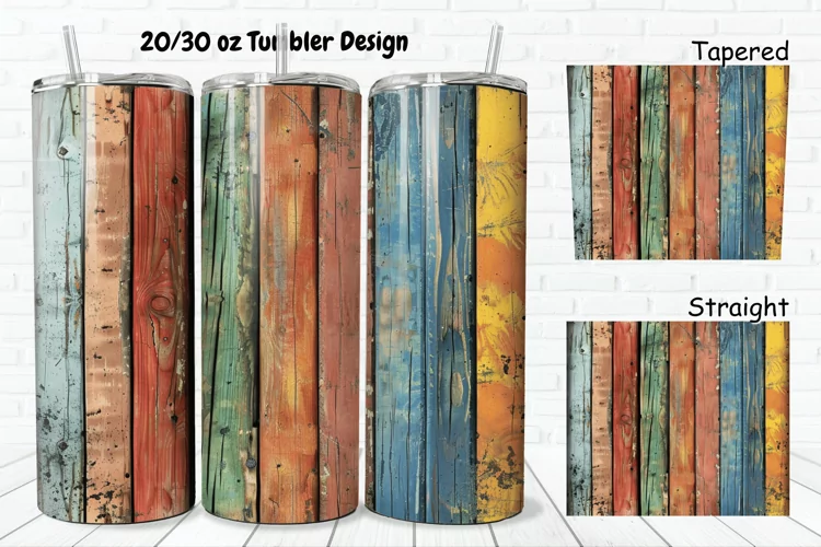 3D Vintage Wood Boards 20/30oz Skinny Tumbler