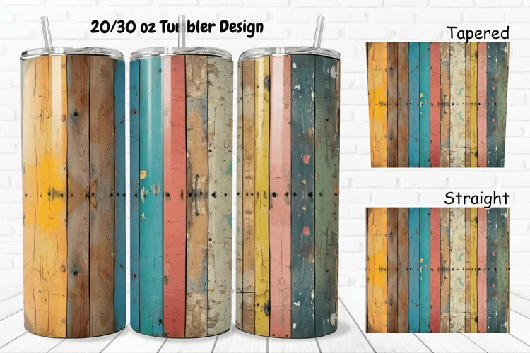 3D Vintage Wood Boards 20/30oz Skinny Tumbler