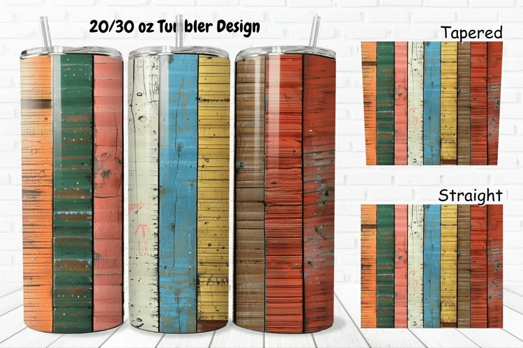 3D Vintage Wood Boards 20/30oz Skinny Tumbler
