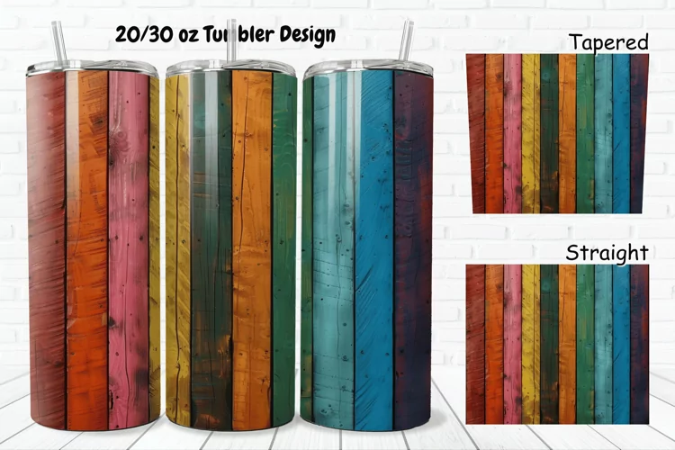 3D Vintage Wood Boards 20/30oz Skinny Tumbler
