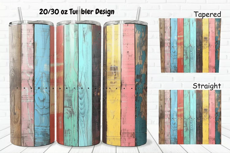 3D Vintage Wood Boards 20/30oz Skinny Tumbler