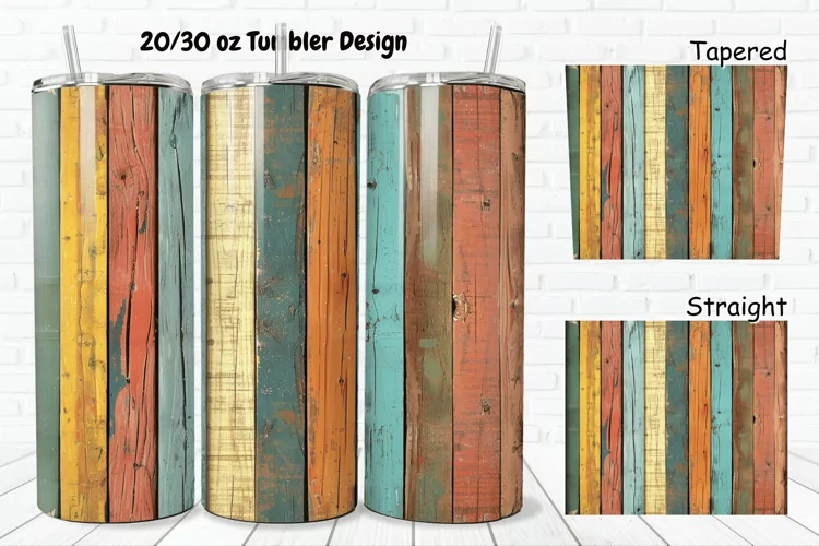 3D Vintage Wood Boards 20/30oz Skinny Tumbler