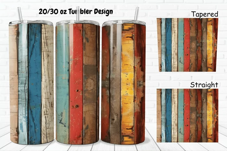 3D Vintage Wood Boards 20/30oz Skinny Tumbler