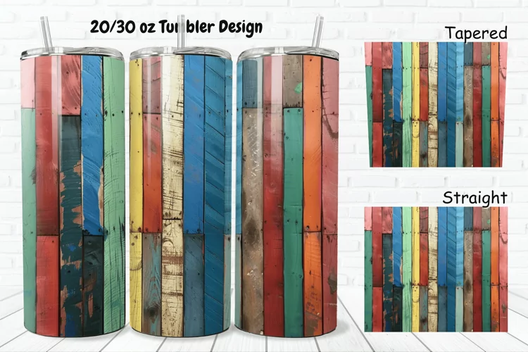 3D Vintage Wood Boards 20/30oz Skinny Tumbler