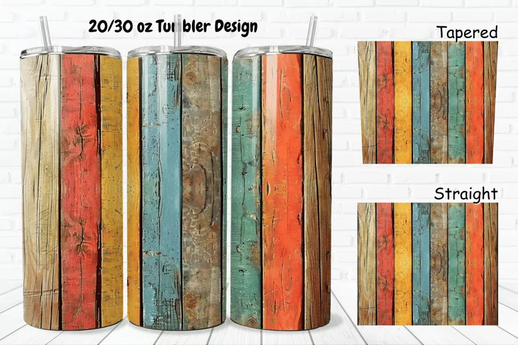 3D Vintage Wood Boards 20/30oz Skinny Tumbler