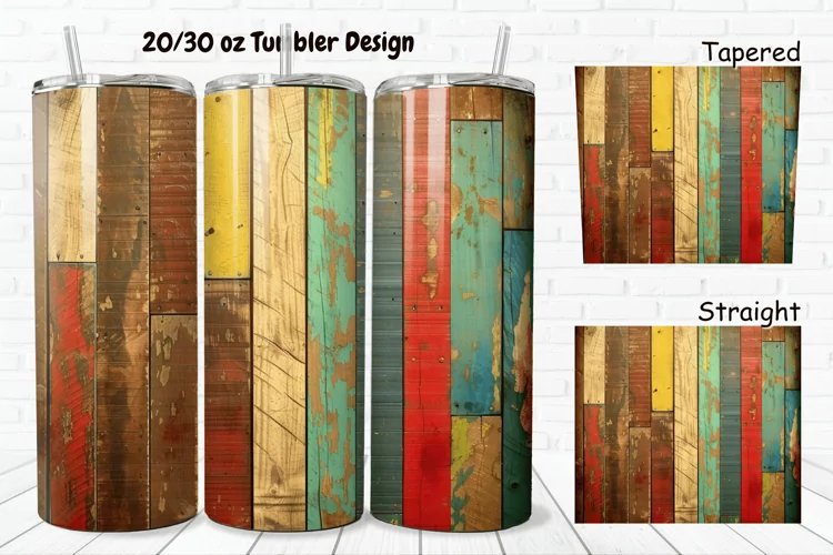 3D Vintage Wood Boards 20/30oz Skinny Tumbler
