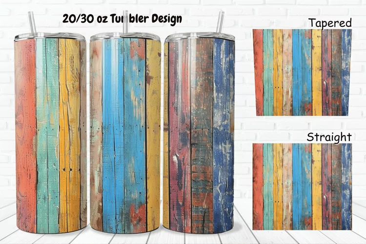3D Vintage Wood Boards 20/30oz Skinny Tumbler