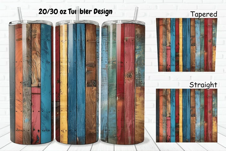 3D Vintage Wood Boards 20/30oz Skinny Tumbler
