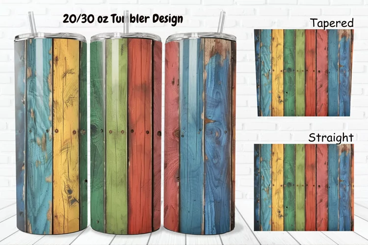 3D Vintage Wood Boards 20/30oz Skinny Tumbler