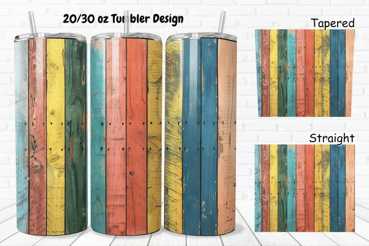 3D Vintage Wood Boards 20/30oz Skinny Tumbler