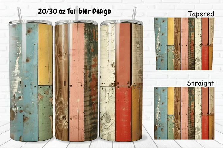 3D Vintage Wood Boards 20/30oz Skinny Tumbler