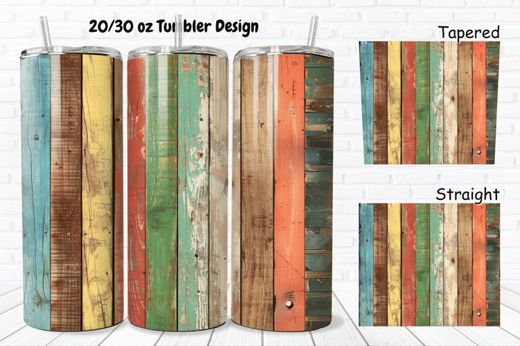 3D Vintage Wood Boards 20/30oz Skinny Tumbler
