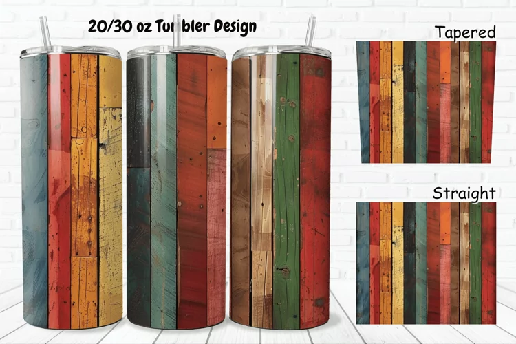 3D Vintage Wood Boards 20/30oz Skinny Tumbler