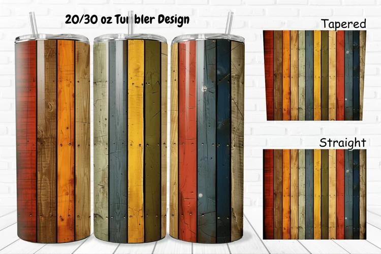 3D Vintage Wood Boards 20/30oz Skinny Tumbler