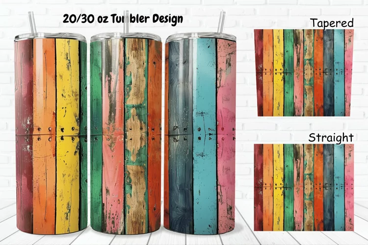 3D Vintage Wood Boards 20/30oz Skinny Tumbler