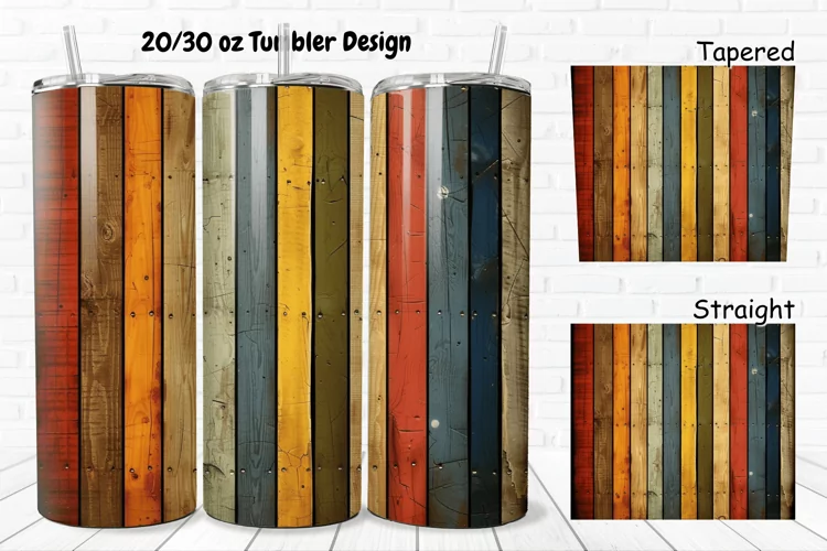 3D Vintage Wood Boards 20/30oz Skinny Tumbler