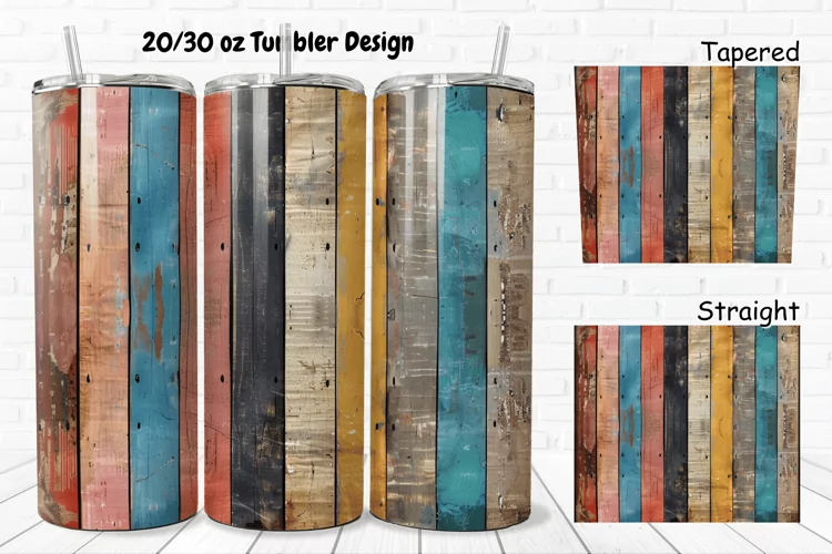 3D Vintage Wood Boards 20/30oz Skinny Tumbler