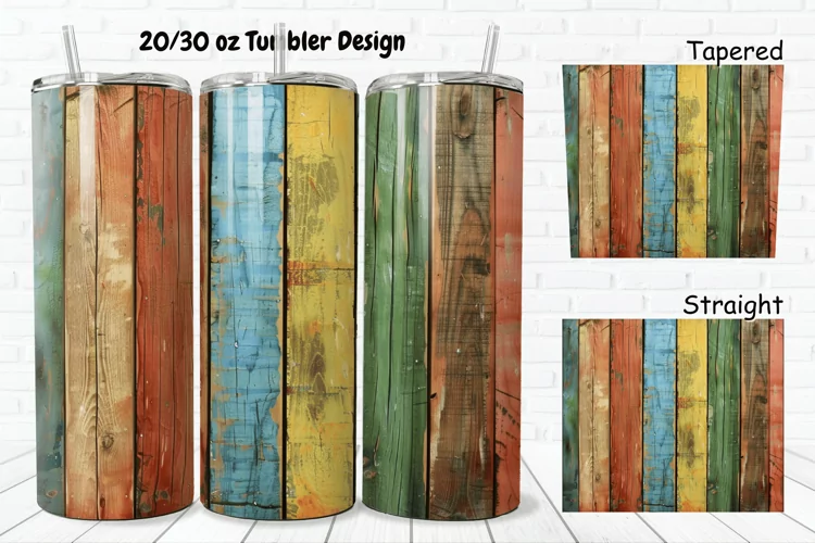 3D Vintage Wood Boards 20/30oz Skinny Tumbler
