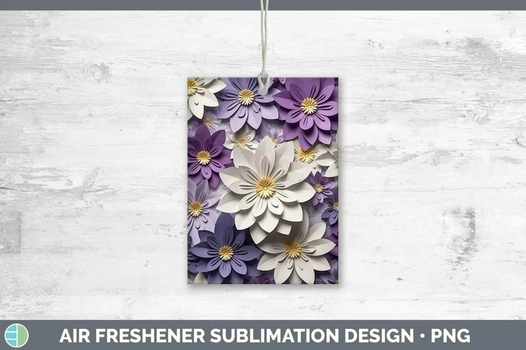 3D Violet Air Freshener | Sublimation Car Freshener Designs