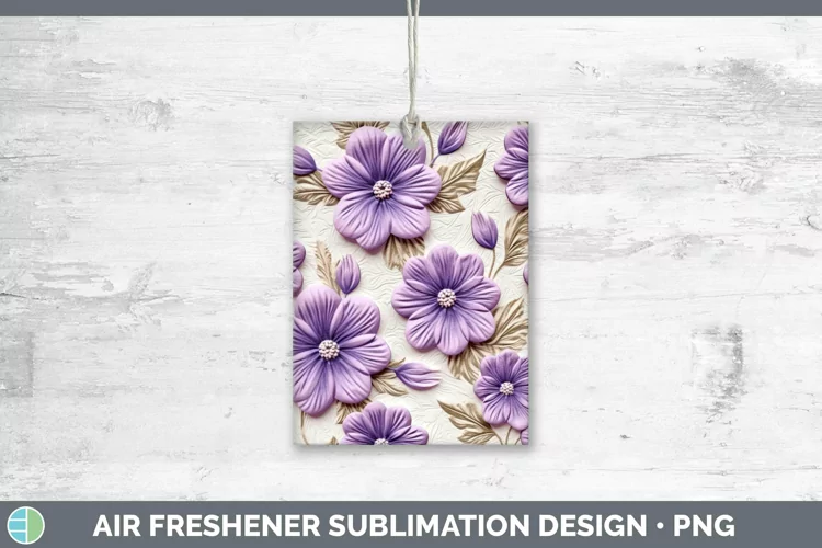 3D Violet Air Freshener | Sublimation Car Freshener Designs