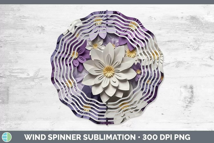 3D Violet Wind Spinner | Sublimation Spinner Designs