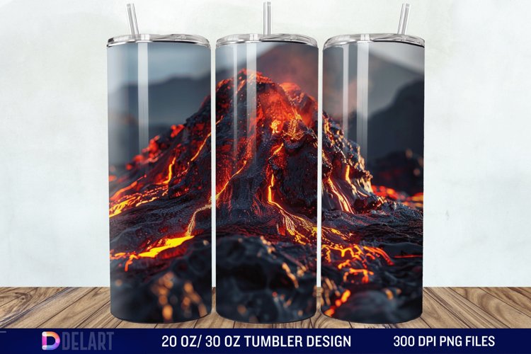3D Volcano Mountains Tumbler Wrap
