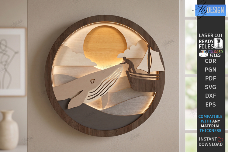3D Wall Decor Laser Cut | Layered Wall Art | Home Decor |CNC