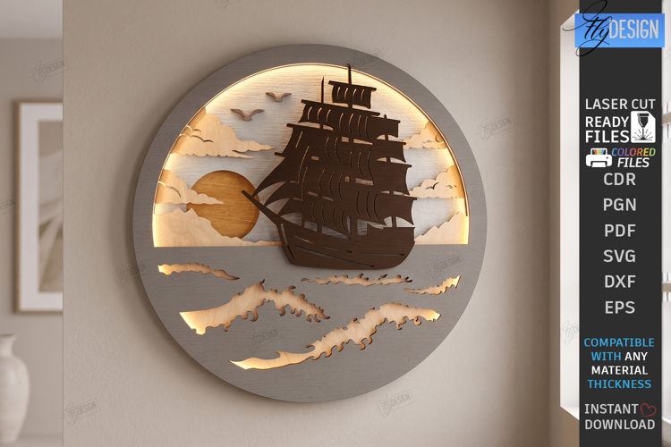3D Wall Decor Laser Cut | Layered Wall Art | Home Decor |CNC