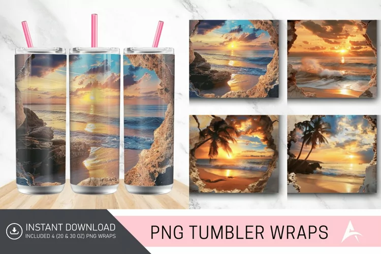 3D Watercolor Fall Tumbler Wrap