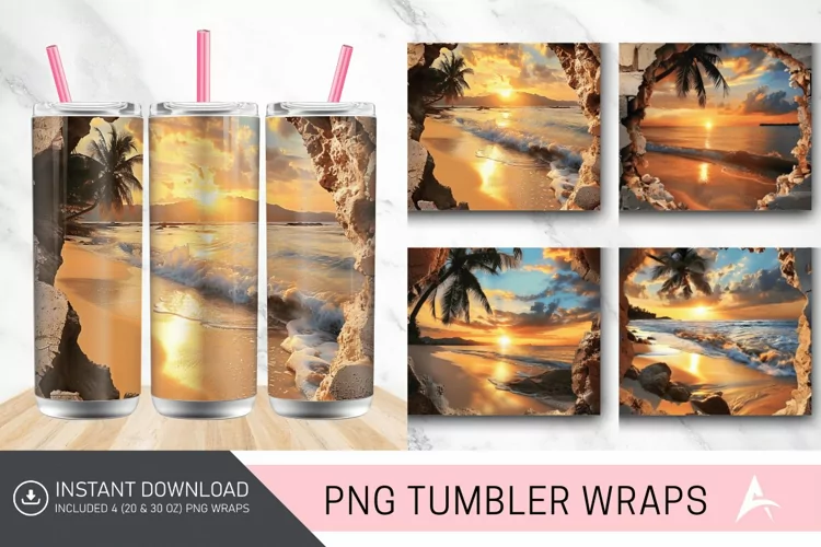 3D Watercolor Fall Tumbler Wrap