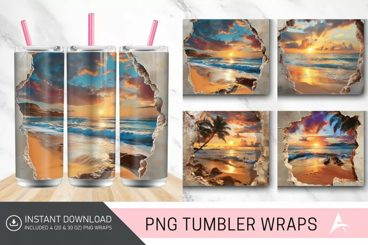 3D Watercolor Fall Tumbler Wrap