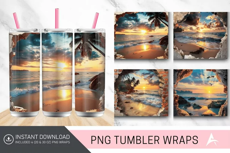 3D Watercolor Fall Tumbler Wrap
