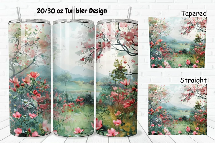 3D Watercolor Scenery 20/30oz Skinny Tumbler