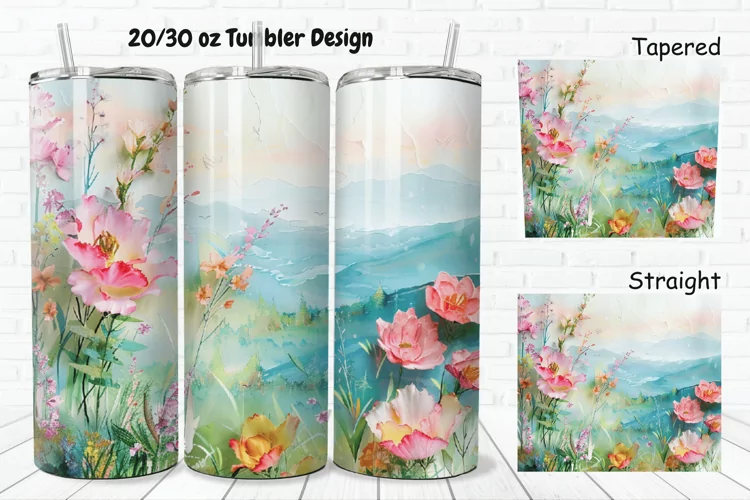 3D Watercolor Scenery 20/30oz Skinny Tumbler